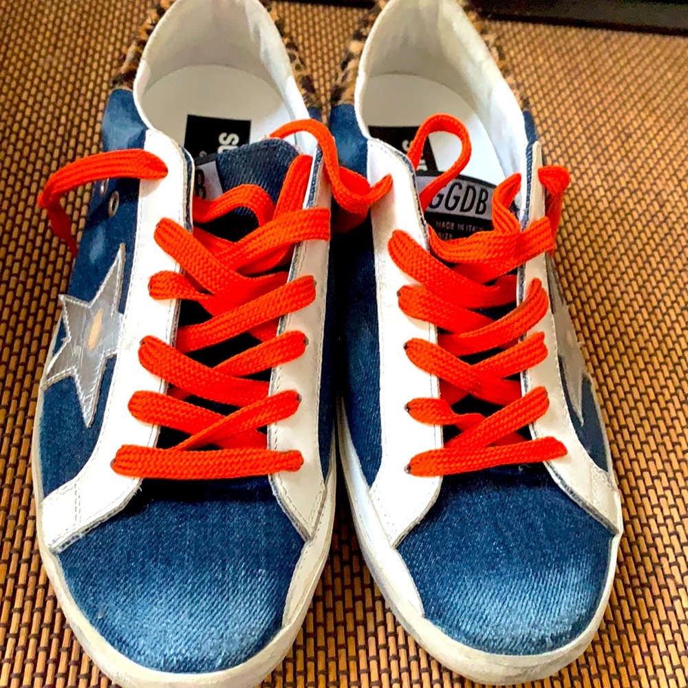 Trendy Golden Goose sneakers denim worn 2x